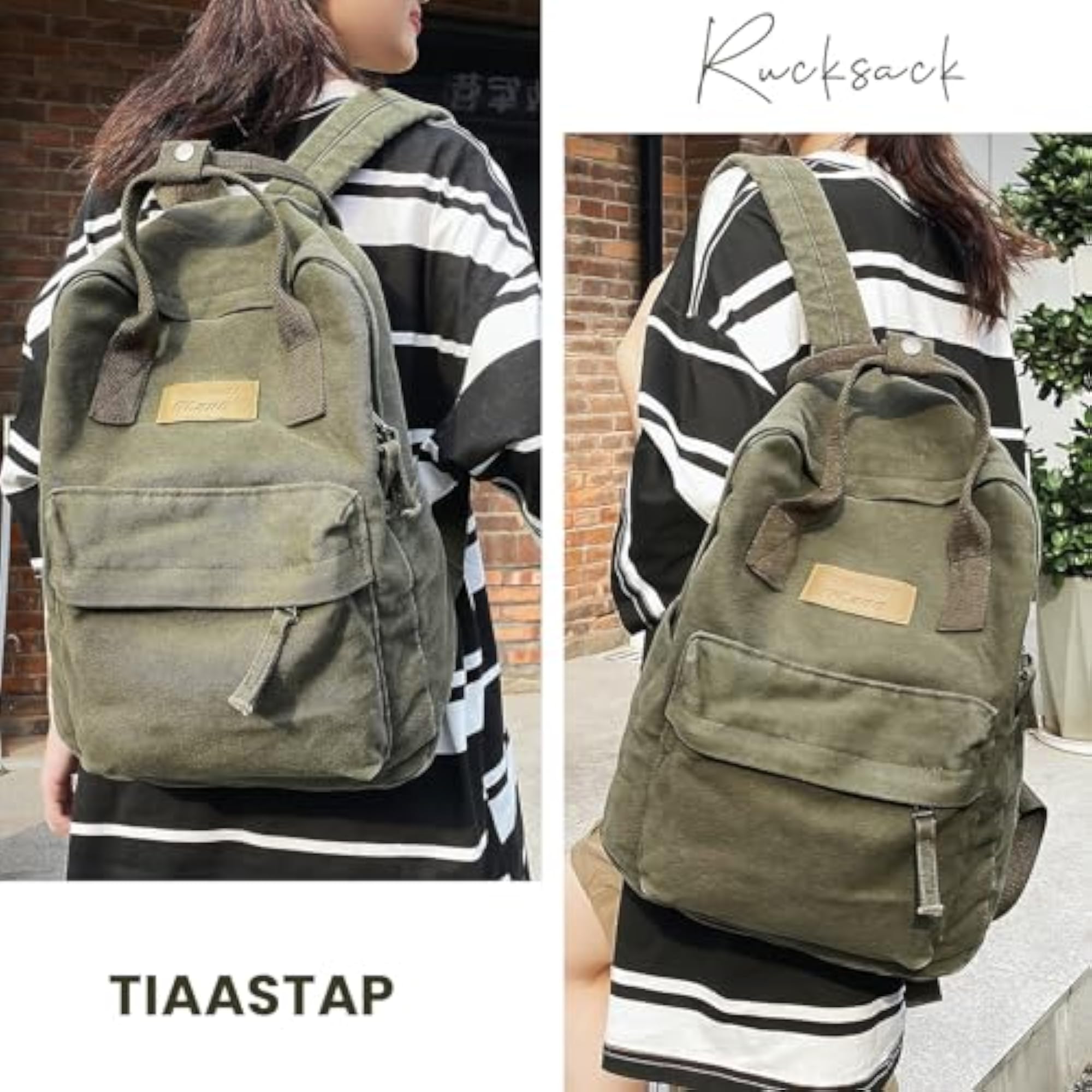 Vintage Canvas Backpack for Men and Women, Lightweight Travel Daypack